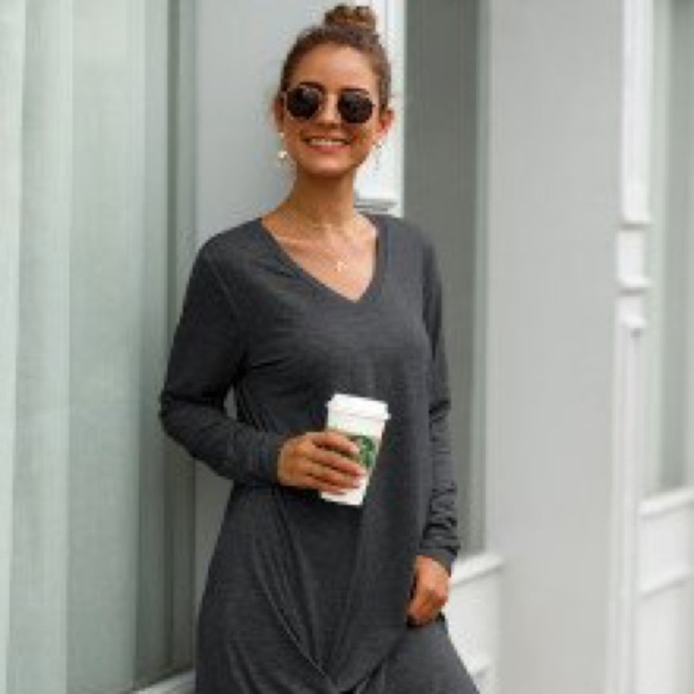 Twisted Tee Fall Dress - Picture 4 of 4